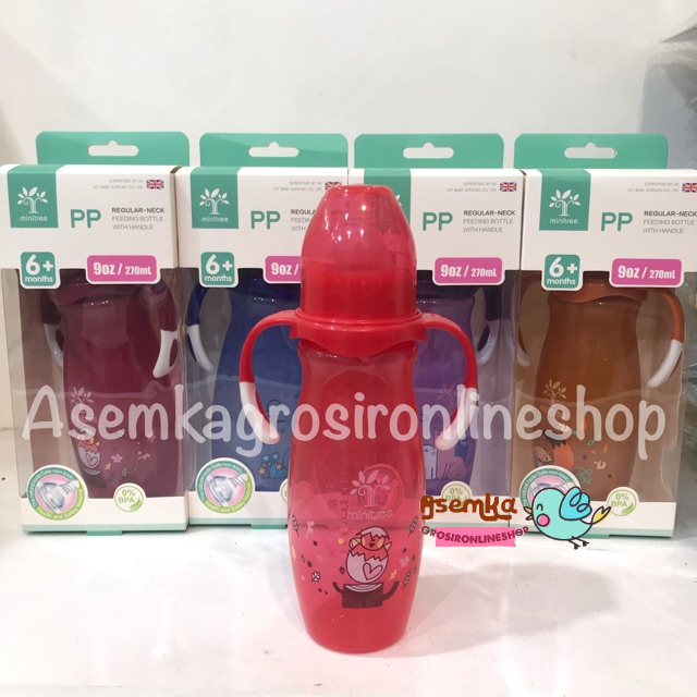 Botol susu minitree gagang 150ml 270ml warna slimneck