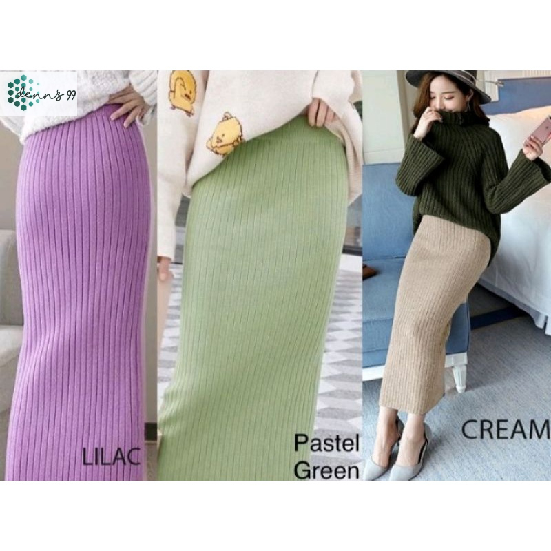 ROK SPAN KNITED / ROK RAJUT PANJANG