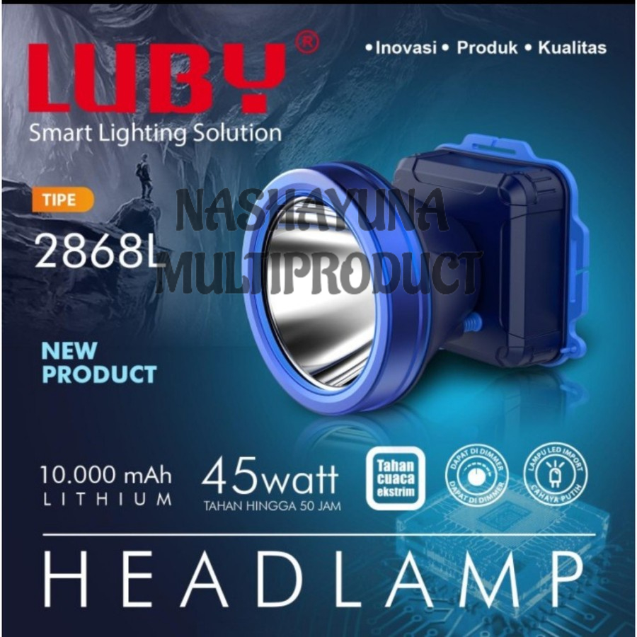 Senter Kepala / headlamp Murah Luby L-2868L Cahaya Super Terang Dan Berkualitas