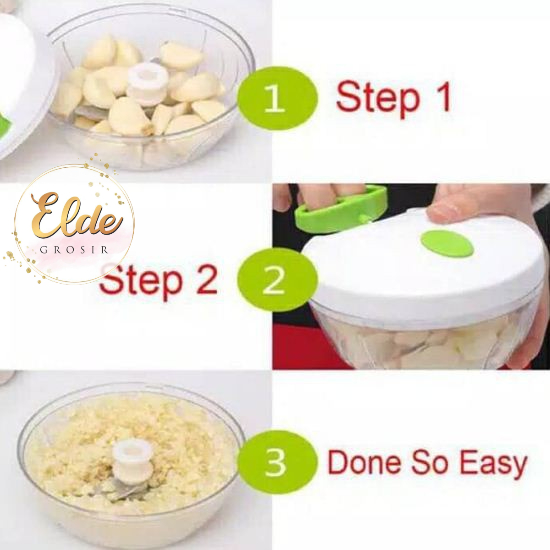 ELDE  - Speedy Chooper Blender Tarik Serbaguna Alat Penggiling Penghancur Bumbu Manual