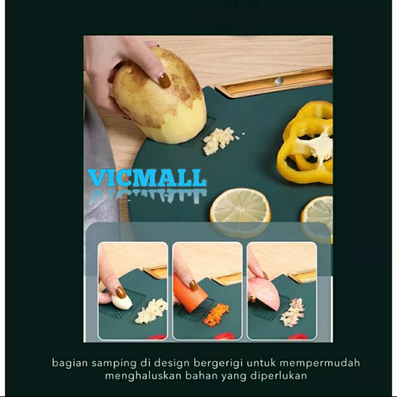 VICMALL - Talenan PE Anti Jamur / CUTTING BOARD PREMIUM Dapur Hijau Emerald Kualitas Premium Tebal