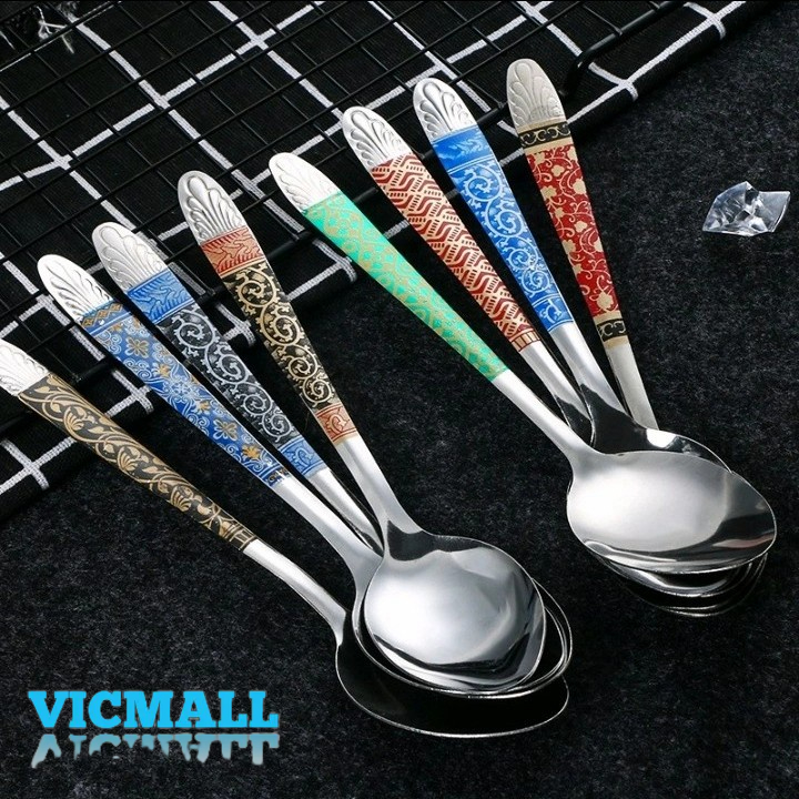 VICMALL - Sendok Garpu Makan Batik Stainess 1lusin 12buah / Stainless Steel