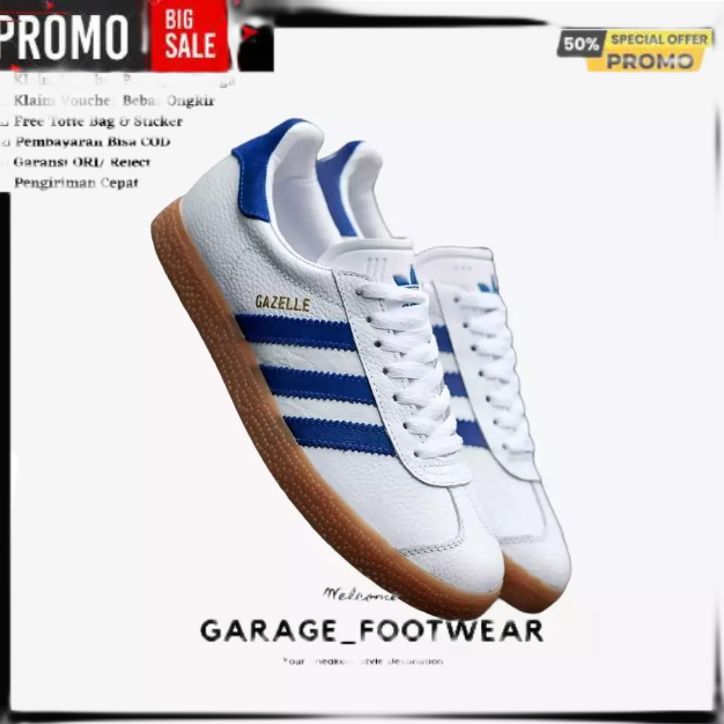 ADIDAS GAZELLE VINTAGE WHITE BLUE ORIGINAL