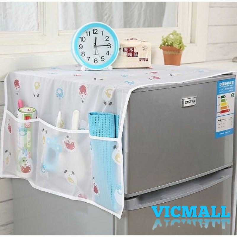 VICMALL - ORGANIZER KULKAS / TAPLAK KULKAS / TAPLAK COVER KULKAS  WATERPROOF STORAGE KULKAS 6 KANTONG