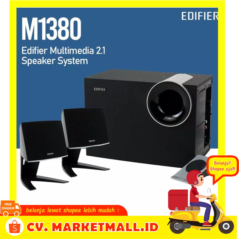 Subwoofer Speaker System Aktif Multimedia 2.1 Komputer Notebook TV Audio Rumah Edifier M1380 - I7SK2PBK