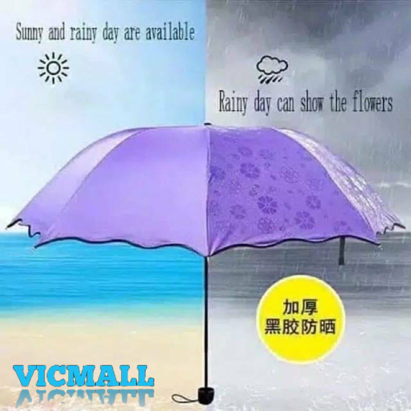 VICMALL - Payung magic  3D lipat / Payung Lipat 3D Anti UV Magic Umbrella Lapisan 3D Kuat Dan Kokoh /  Payung Lipat Ajaib Keluar Motif Bila Basah / Payung Polos Korea