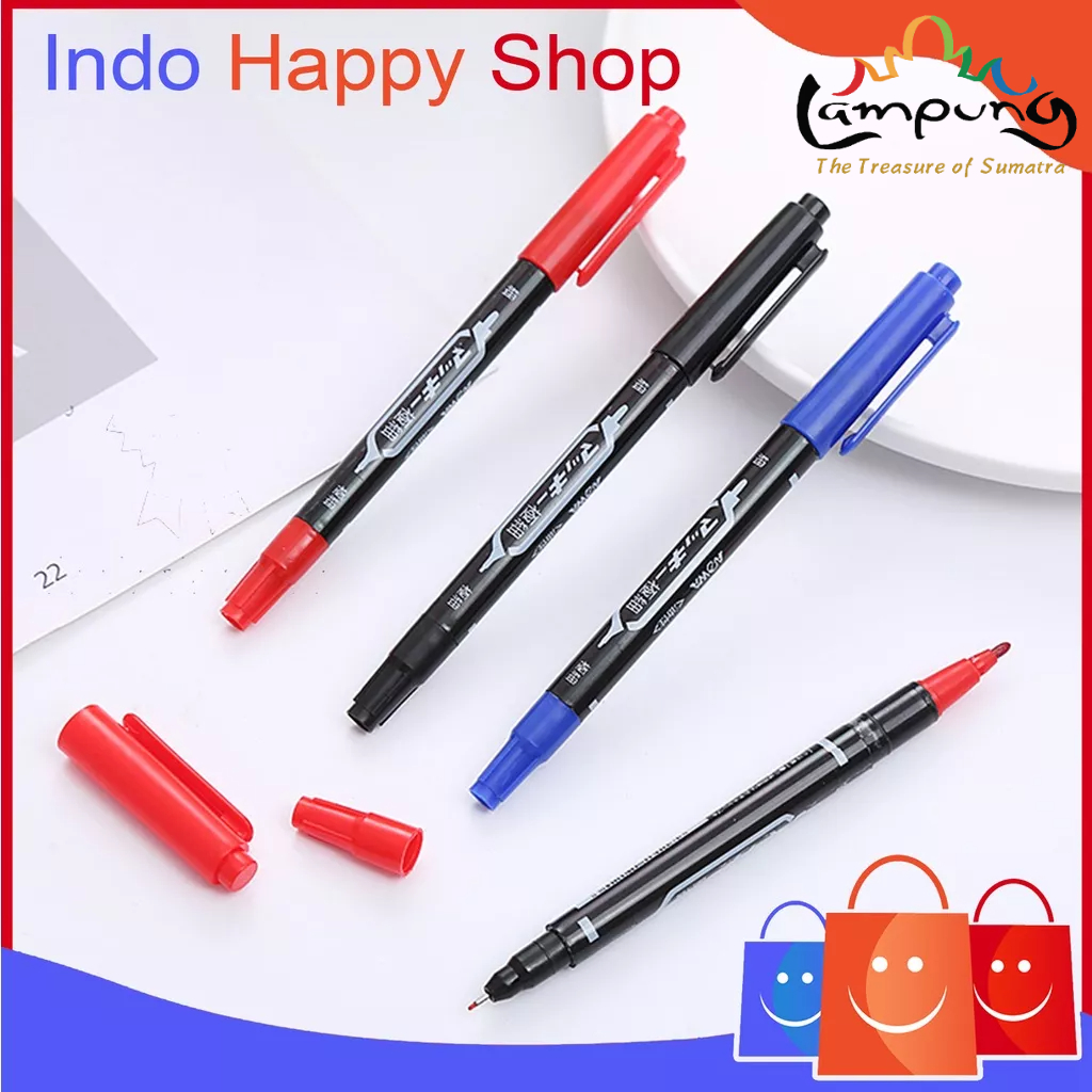 ⭐️𝐈𝐇𝐒 𝟖𝟗𝟐 𝐋𝐚𝐦𝐩𝐮𝐧𝐠⭐️Pulpen Spidol 2 in 1 Pena Marker Dua Fungsi Dual Tip