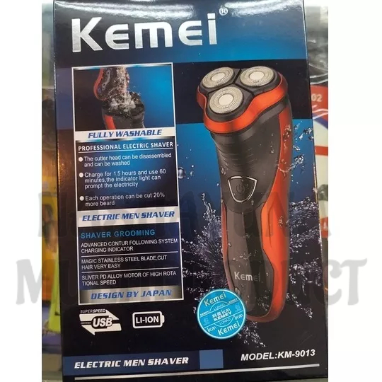 SHAVER KEMEI KM-9013 ORIGINAL RECHARGEABLE TRIPLE FLOATING BLADE