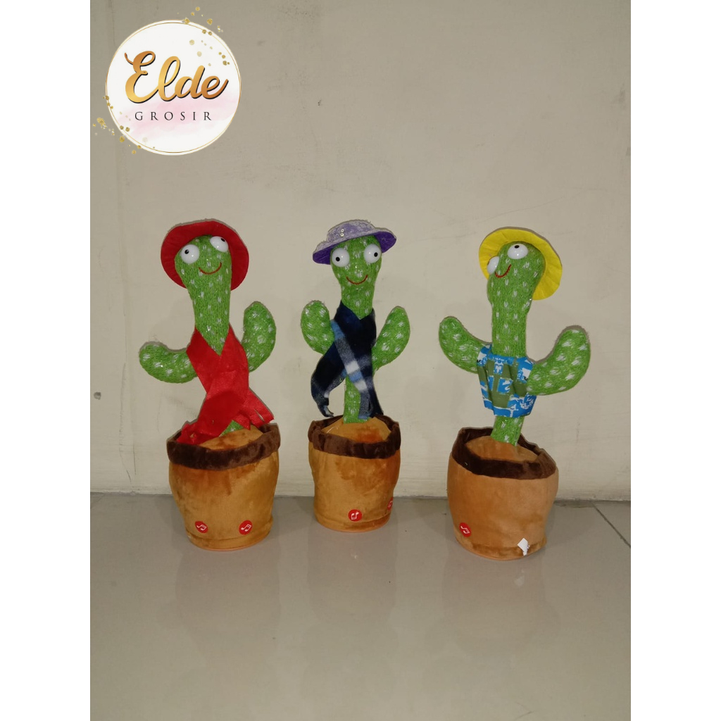 ELDE - mainan kaktus Cactus Toy Boneka Pintar Kaktus Joget Joged Goyang Bisa Bicara Menari music