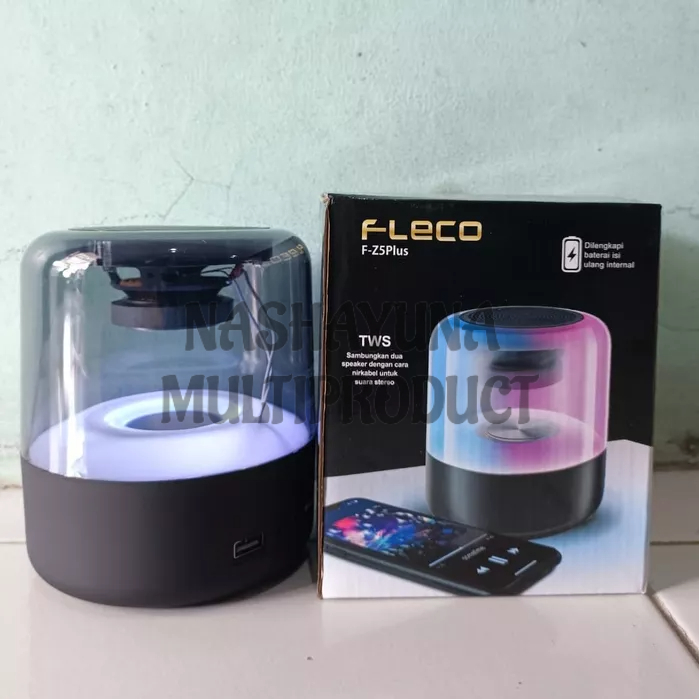 SPEAKER WIRELESS PORTABLE  FLECO F-Z5 PLUS BT 5.0 SUARA STEREO LED RGB