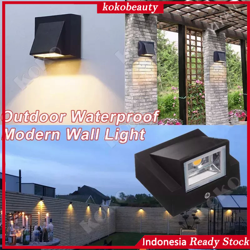 Lampu Dinding Modern Minimalis Lampu Pagar Lampu Teras Lampu Taman 220V Anti Air Warm White Lampu LED carport teras anti air minimalis garasi Dekorasi Rumah Waterproof Warm White LED outdoor waterproof wall lamp Garden Porch Light Lighting Aluminum