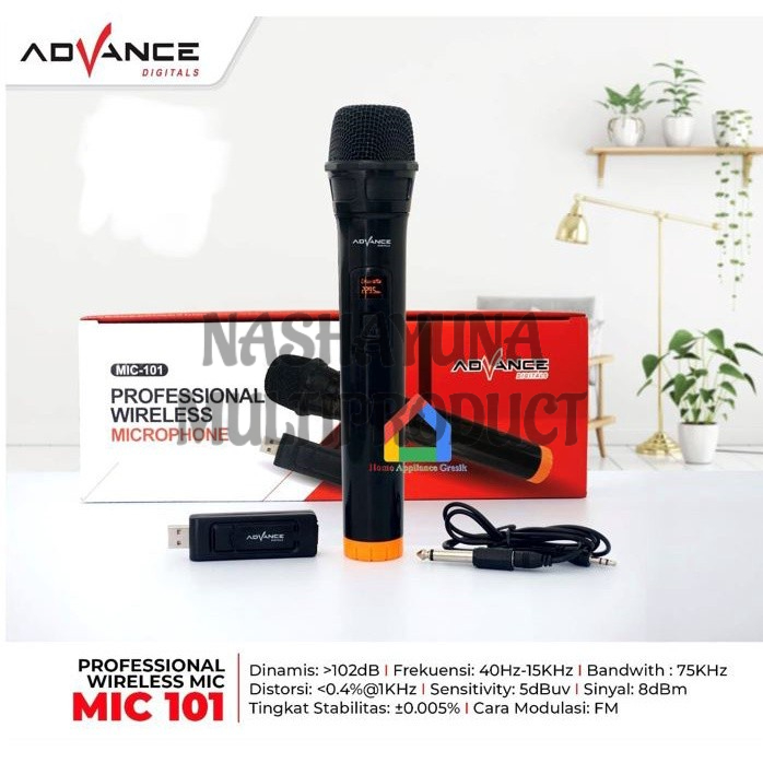 Promo Terbaru!!! Microphone Advance Wireless Single M-101/M-102 Suara Mantap dan Kualitas terbaik