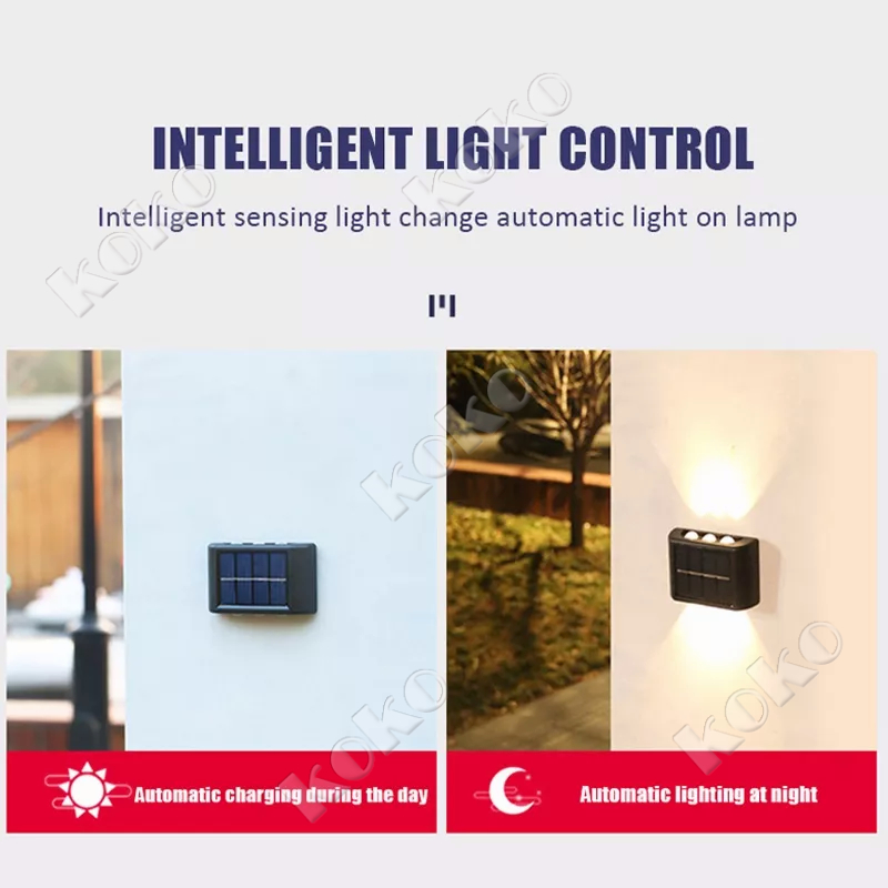 【local seller】2PCS Lampu Dinding Led Tenaga Surya Tahan Air 6/8/10LED Lampu Dinding Solar Tembok Taman Solar Tenaga Matahari Outdoor Led Sensor Cahaya Ip65