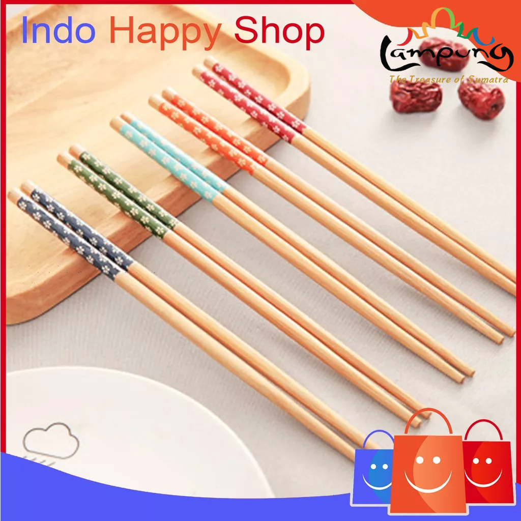 ⭐️𝐈𝐇𝐒 𝟒𝟑𝟏 𝐋𝐚𝐦𝐩𝐮𝐧𝐠⭐️Sumpit Bambu Panjang Motif Bunga Sumpit Makan Bamboo Chopsticks