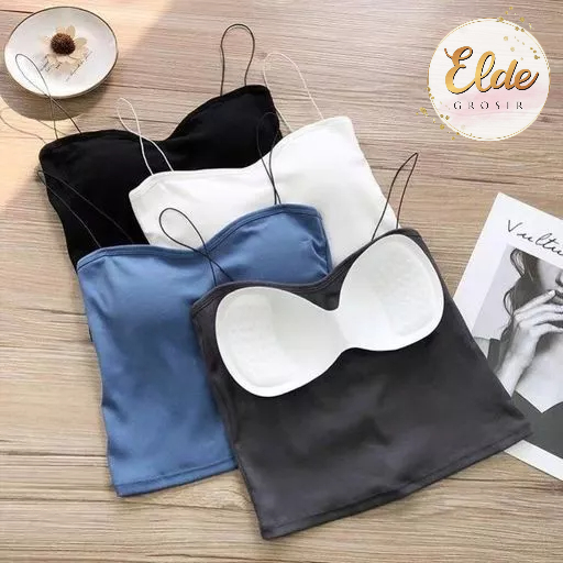 ELDE - TANKTOP BRA WITH CUP BH SINGLET WANITA IMPORT ATASAN WANITA TERBARU / TANK TOP BRA SINGLET