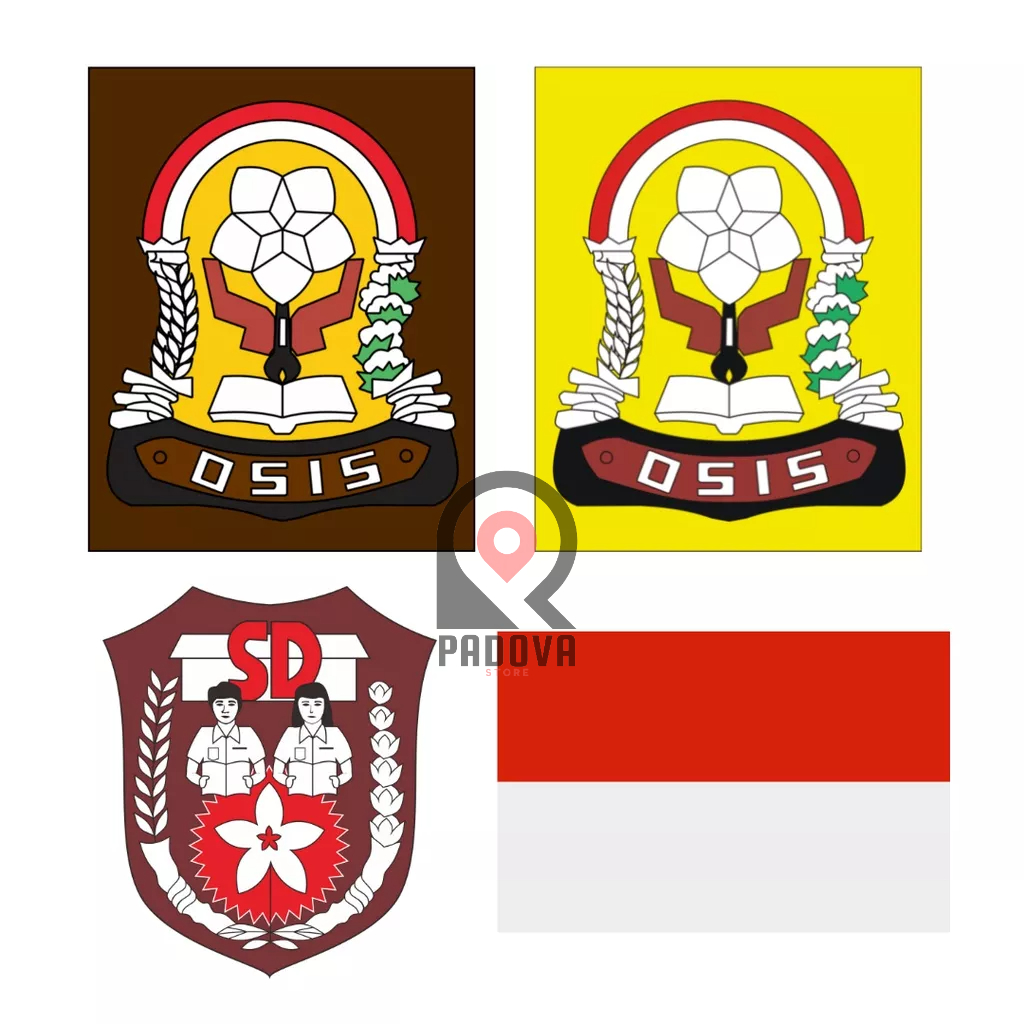 Logo / Emblem / Bet / Bordir Sekolah SD SMP SMA MERAH PUTIH