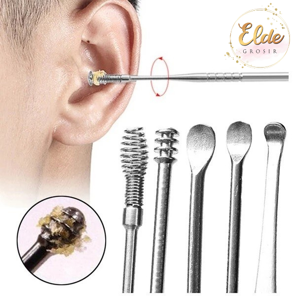 ELDE - alat pembersih telinga korek kuping stainless steel ear cleaner