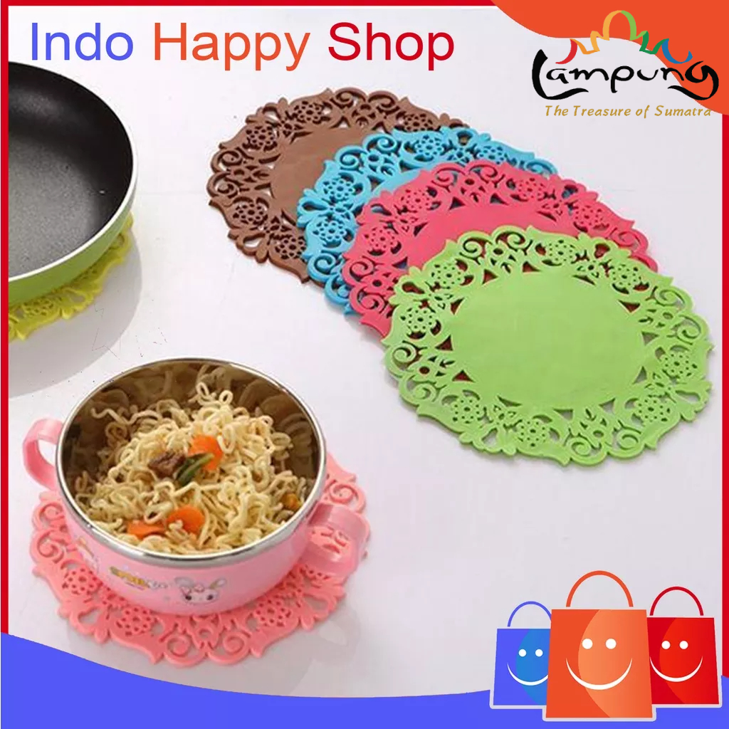 ⭐️𝐈𝐇𝐒 𝟒𝟒𝟖 𝐋𝐚𝐦𝐩𝐮𝐧𝐠⭐️Tatakan Gelas Anti Panas Alas Gelas Motif Batik