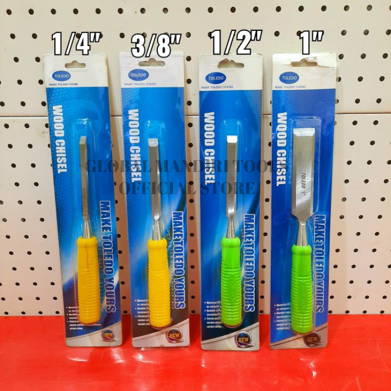 

Wood Chisel Pisau Ukir Pahat Kayu Ukuran 1/4"|3/8"|1/2"|1" Toledo