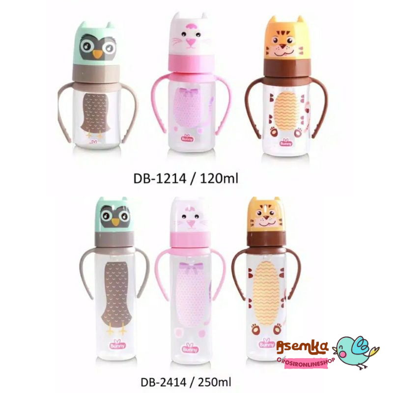 TERLENGKAP! Botol susu karakter Handle Gagang Lusty Bunny ORI Regular Wideneck 120ML 125ML 250ML