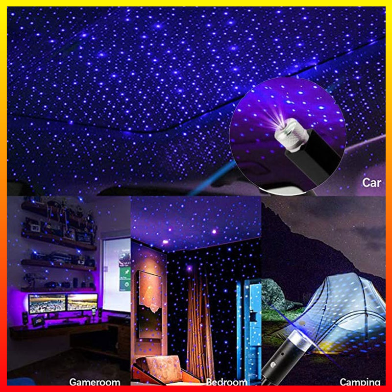 Lampu Mobil LED Port USB Powerbank Laptop Komputer Fleksibel Lampu Dapat Diatur Starry Sky Lamp Projector ACNF - 7RLLDARE