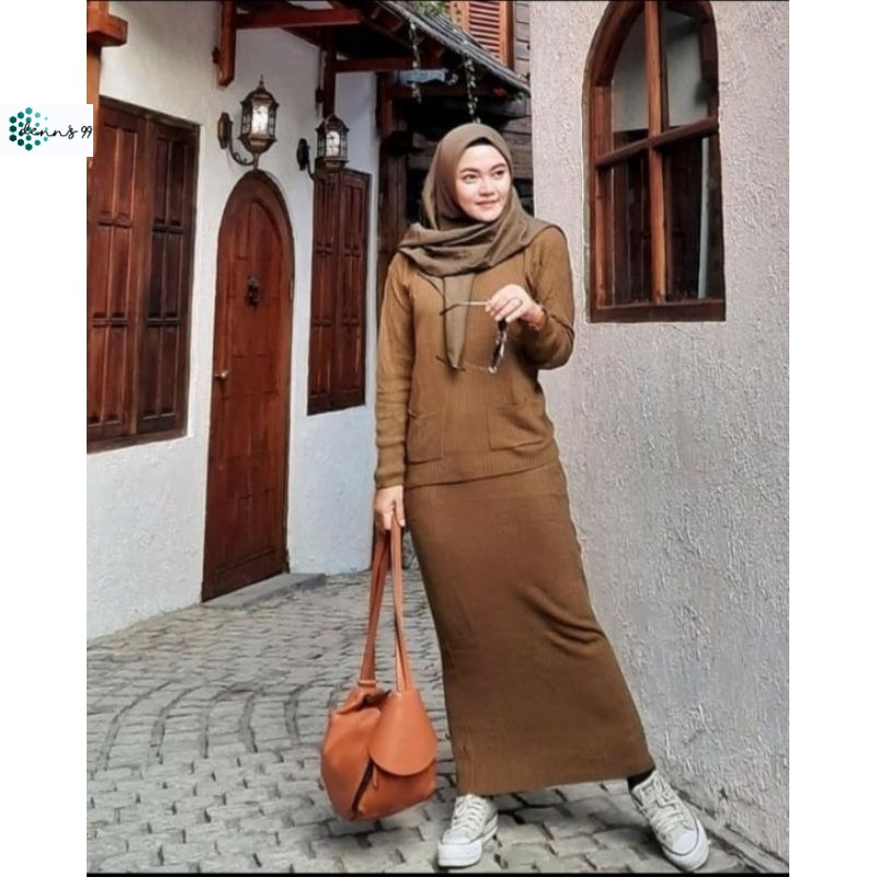 STELAN RAJUT BOXY / STELAN BOXY / STELAN WANITA / BAJU+ROK