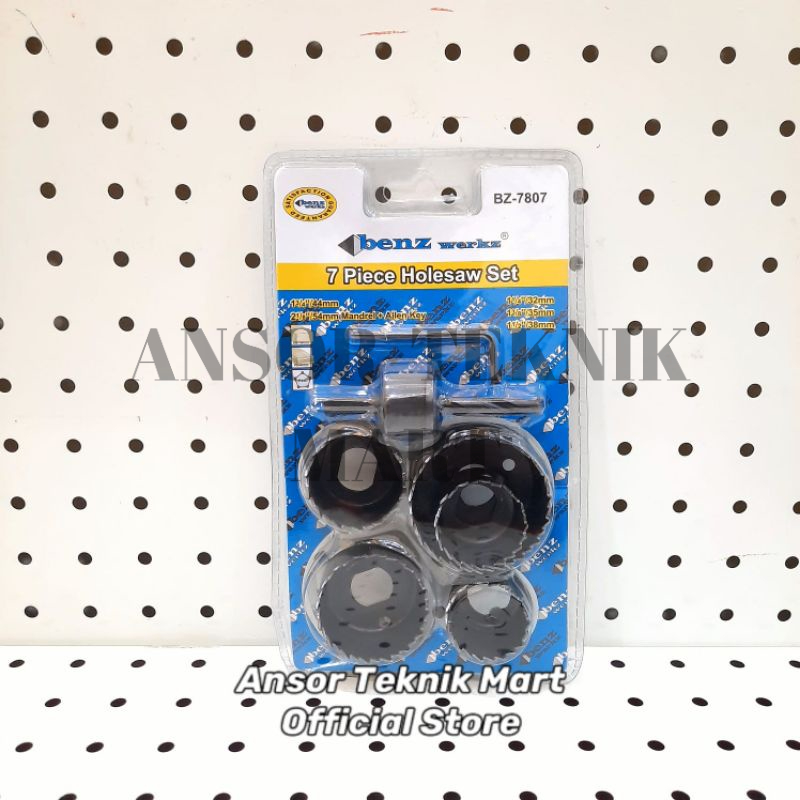 PROMO!!! Holesaw Kit Set 7pcs BENZ Werk BZ-7807 Mata Bor Pelubang Kayu BENZ