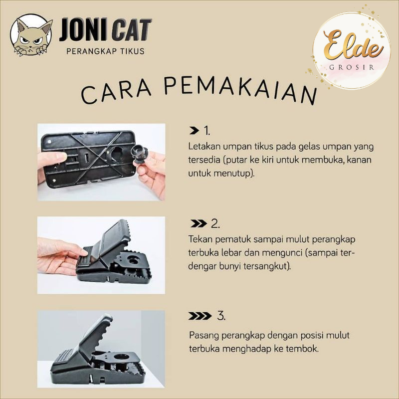 ELDE - ALAT PERANGKAP TIKUS MOTIF TIKUS BUKAN POLOS BAHAN TEBAL / JEBAKAN TIKUS MOUSE TRAP PENJEPIT TIKUS OTOMATIS