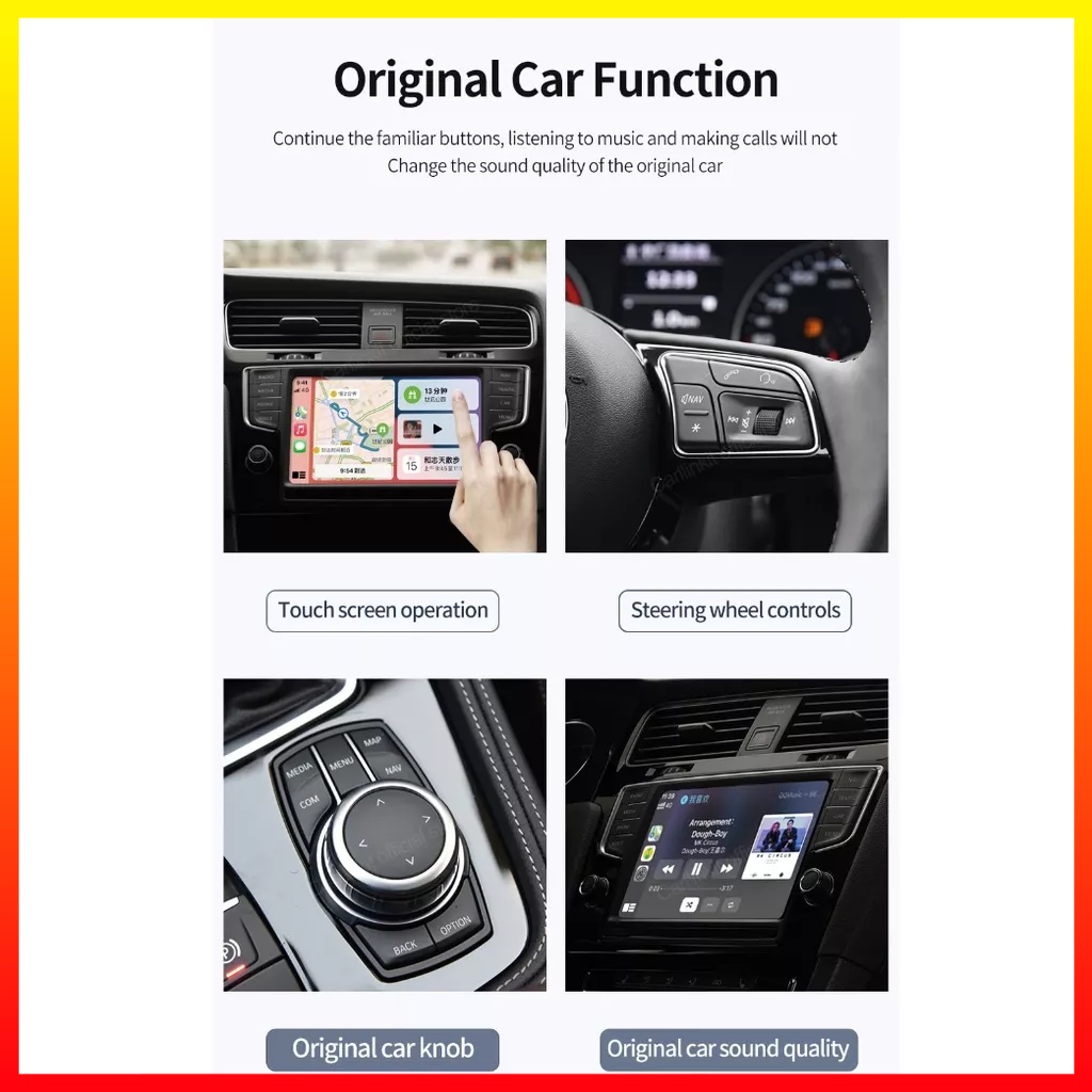 Modul Kotak CarPlay Berkabel ke Nirkabel Dongle Adapter Bluetooth Head Unit Ios Android Carlinkit CPC200-U2W - 7CRS2RWH