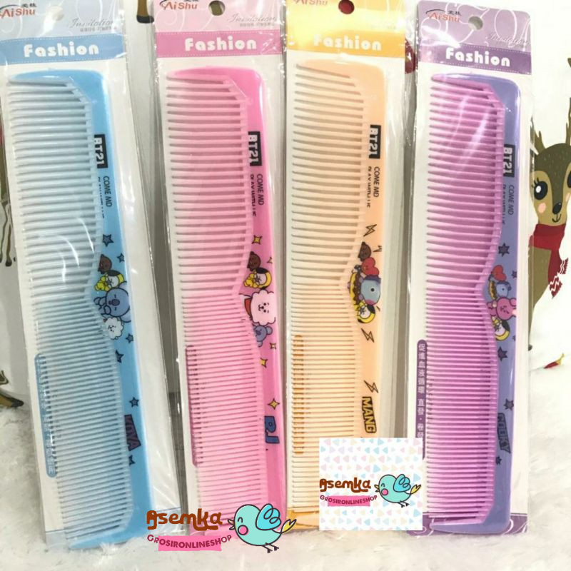 Sisir rambut fancy fashion bts bt21 / comb / sisir lucu karakter motif