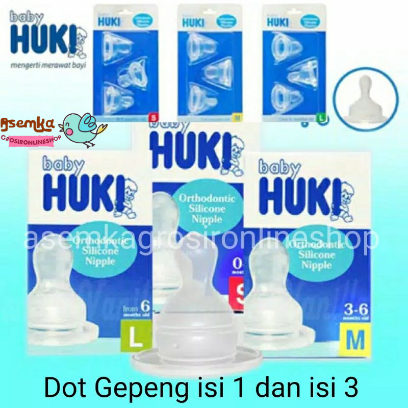 DOT HUKI GEPENG isi 3 dan isi 1 satuan / KARET dot huki orthodontic isi 3 / huki kar