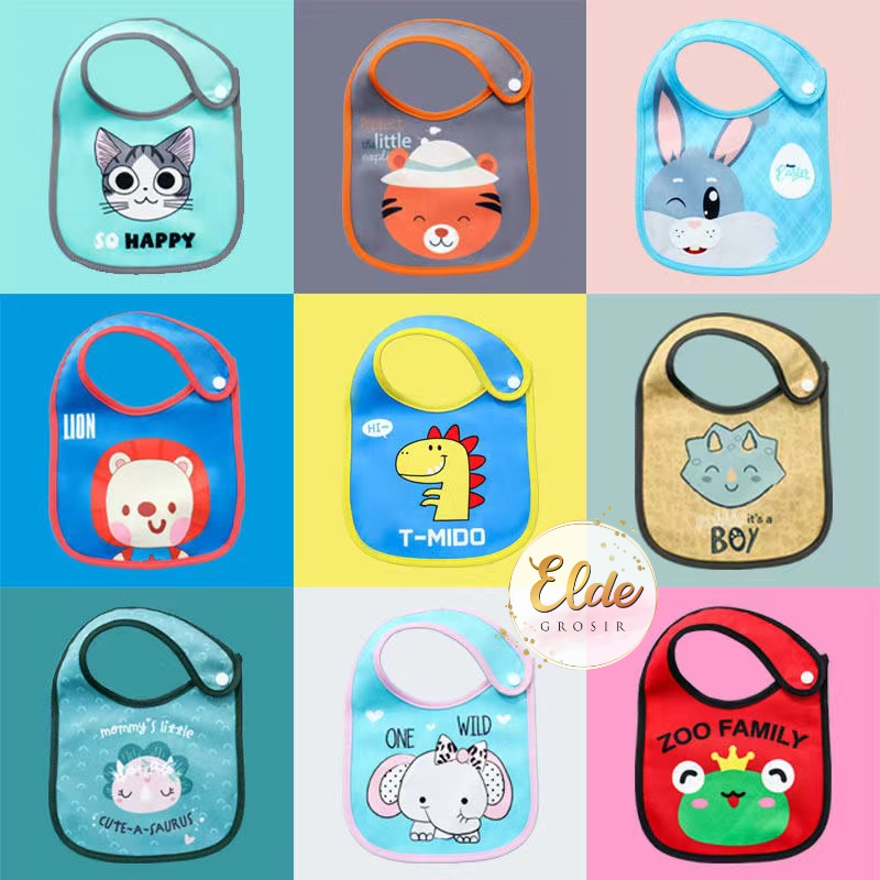 ELDE - Slabber Anak waterproof / Celemek Anak Murah bib Anak Import