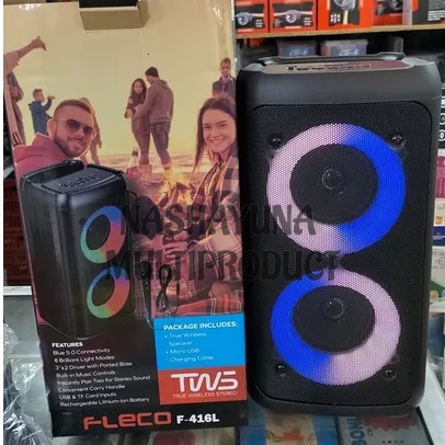 SPEAKER BLUETOTH PORTABLE FLECO F-416L SPEAKER TWS DOUBLE SPEAKER GRATIS MIC