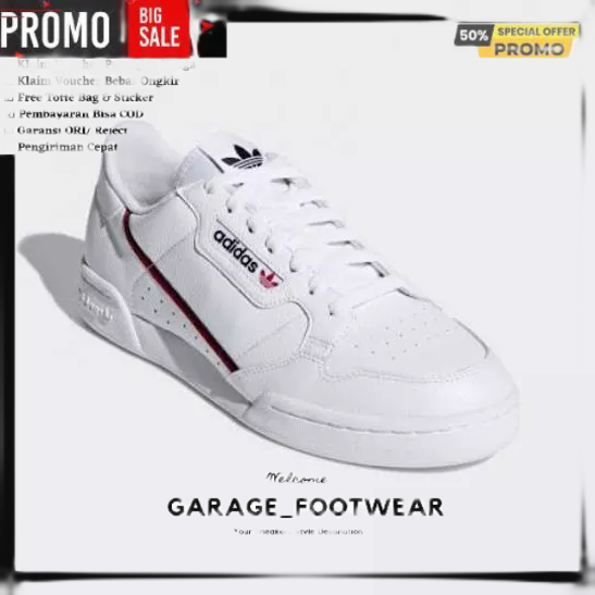 ADIDAS CONTINENTAL 80 TRAINER WHITE LIST RED ORIGINAL BNIB