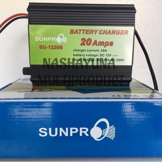 CHARGER BATERAI AKI MEREK SUNPRO SU-1220B 20AMPS OUT 12V