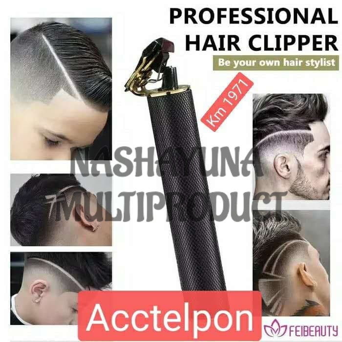 KEMEI KM-1971 PROFESIONAL TRIMMER MESIN CUKUR RAMBUT KEMEI KM 1971 - Hitam/Gold