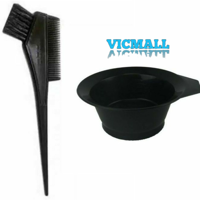 Vicmall - Mangkok Cat Rambut + Sisir Semir Rambut