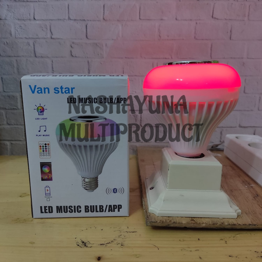 Lampu Speaker Musik Bluetooth Van Star 12W - Lampu Bohlam Speaker Bluetooth 16 Warna