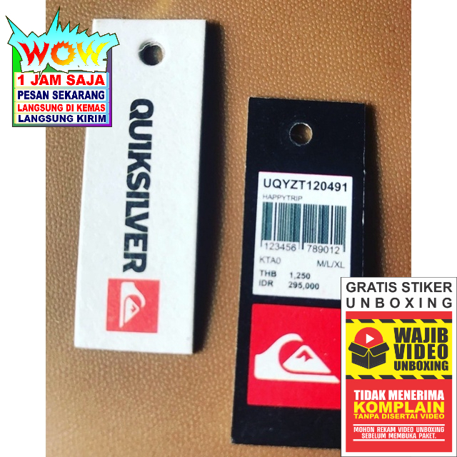 

QUIKSILVER LABEL PRICE TAG BARCODE SUPER PREMIUM CO 1X DI KIRIM 600PCS