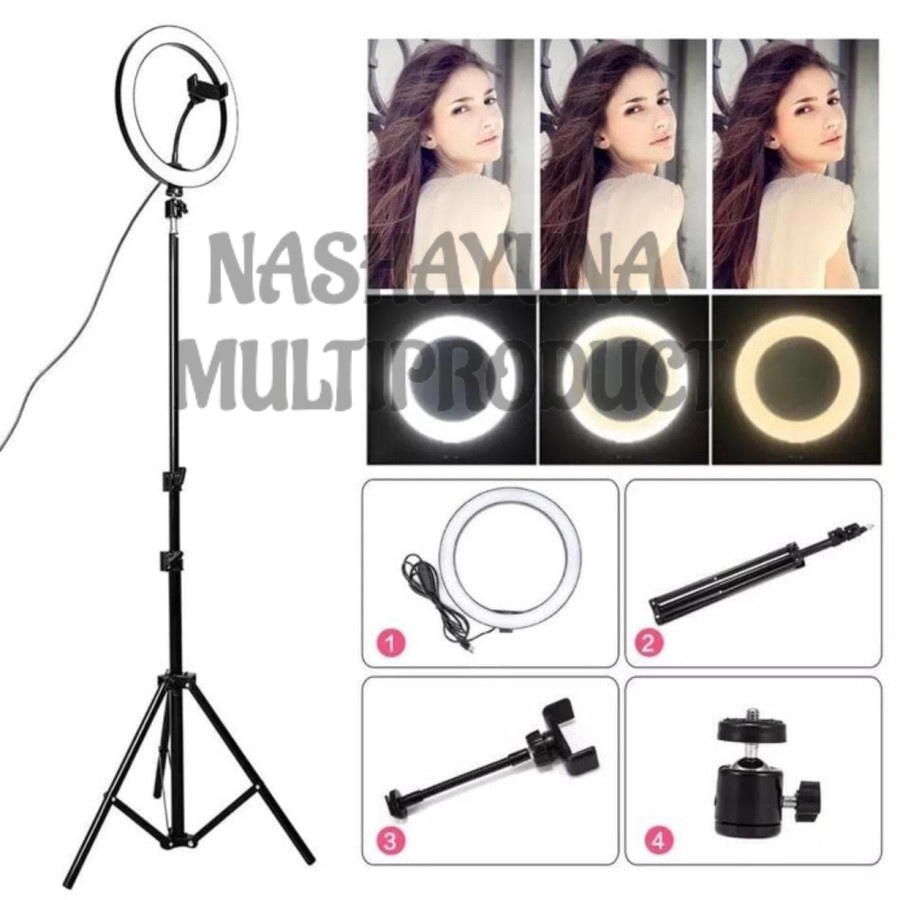 TRIPOD HP RINGLIGHT STAND - PAKET LENGKAP RING LIGHT 26CM TRIPOD 2M