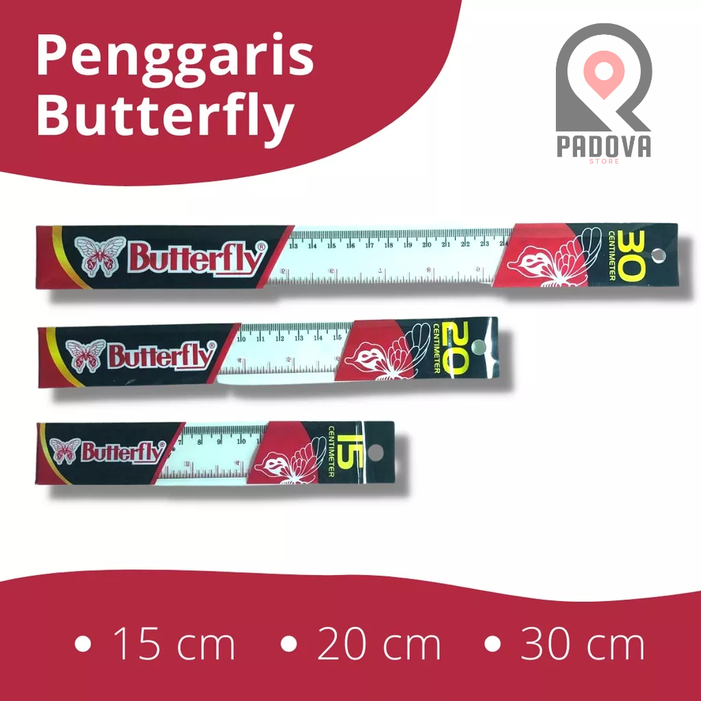 

Penggaris Mika Butterfly 30cm / 20cm / 15cm