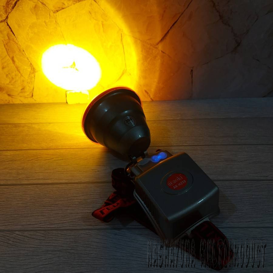 Senter Kepala Led Cree Cahaya Putih Kuning 250W Aoki AK H250 ORIGINAL