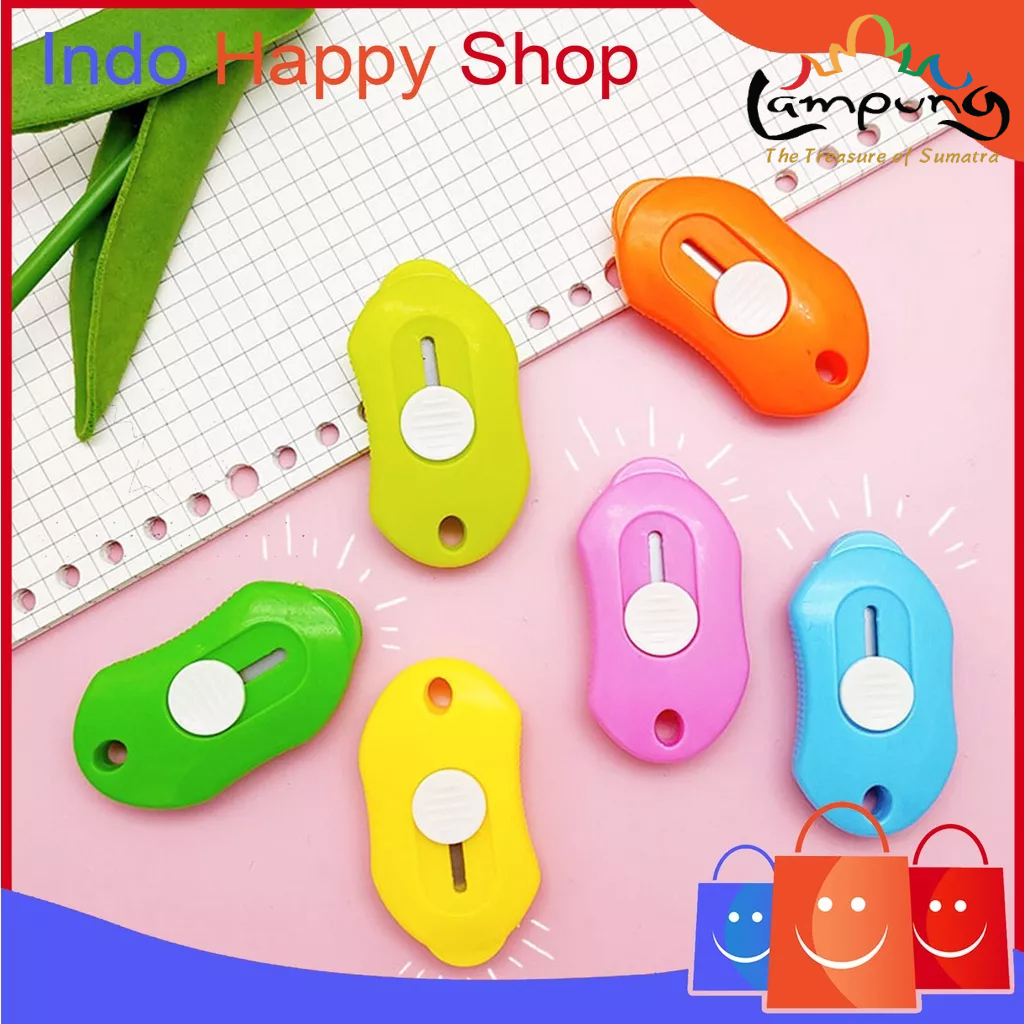 ⭐️𝐈𝐇𝐒 𝟕𝟗𝟑 𝐋𝐚𝐦𝐩𝐮𝐧𝐠⭐️Cutter Mini Portable Pisau Pemotong Kertas Cutter Sekolah