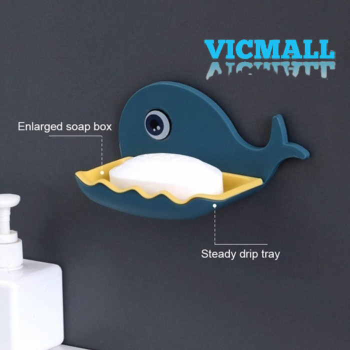 VICMALL - KOTAK TEMPAT SABUN BATANG IKAN PAUS DINDING KAMAR MANDI SOAP HOLDER