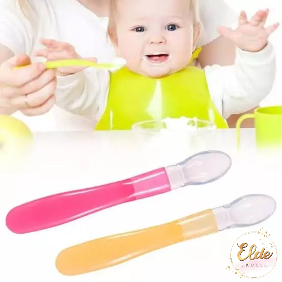 ELDE -SENDOK MAKAN BAYI SILIKON / SENDOK BAYI SILIKON LENTUR / SPOON SILICONE BABY BPA FREE / ALAT MAKAN SENDOK