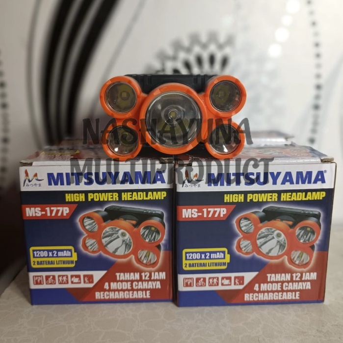 SENTER KEPALA/HEADLAMP MITSUYAMA MS-177P 4 MODE TAHAN HINGGA 12 JAM