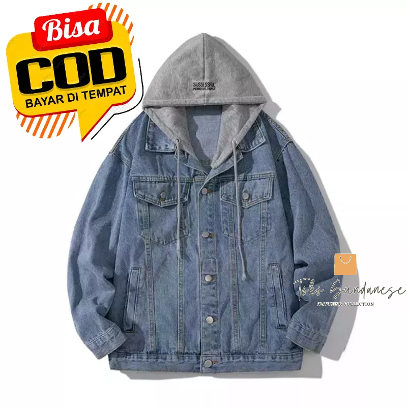 Jaket jeans kupluk hoodie distro original - Jaket jeans mode baru + tampilan berkupluk ada hoodienya