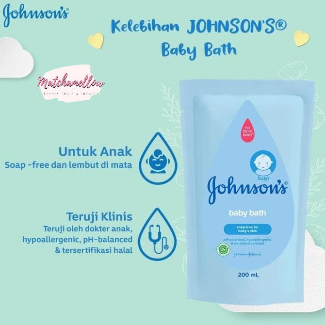 ❄️MATCHA❄️ [ REFILL ] JOHNSON'S BABY HAIR BODY WASH - SHAMPOO SABUN MANDI BPOM