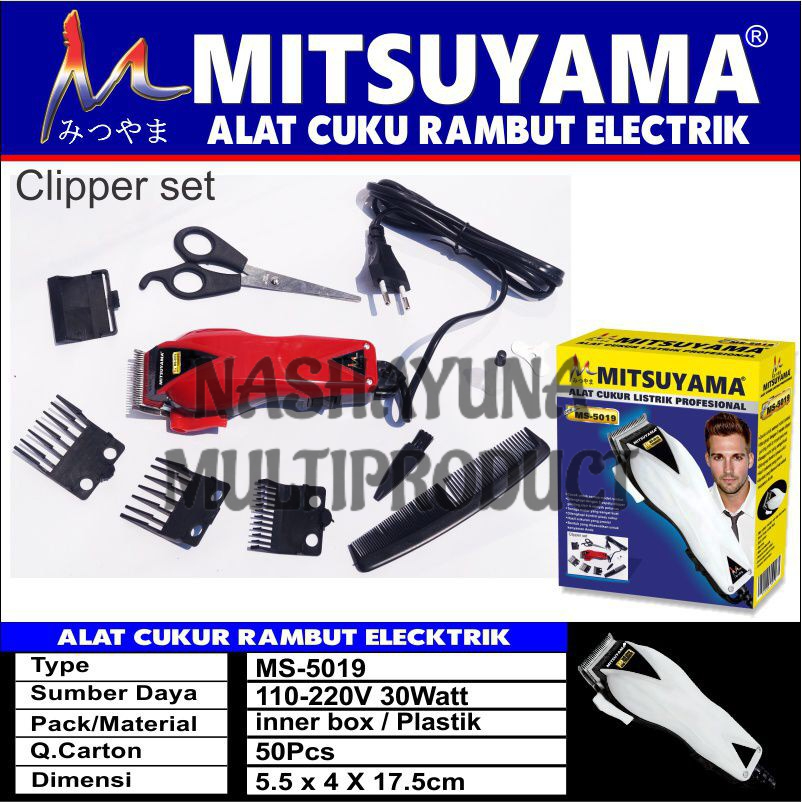 Promo!!! Alat Cukur Rambut Elektrik MS-5019 Mitsuyama Cukur Rambut / Kumis / Jenggot Dengan Mata Pisau Berkualitas Terbaik