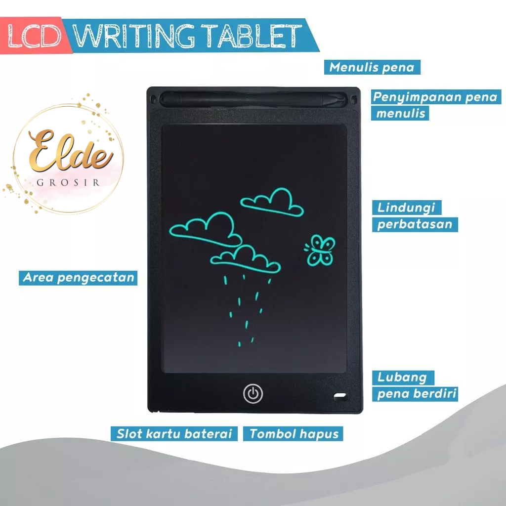 ELDE - Papan Tulis LCD Screen Writing Drawing Rabbit Tablet Edukasi 8.5 inch